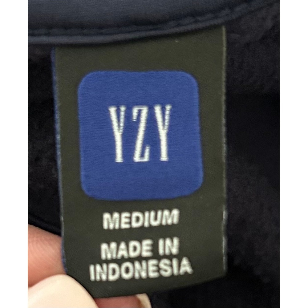 YZY GAP Fleece Hoodie Navy Blue Size Medium Pullover Hooded Sweatshirt